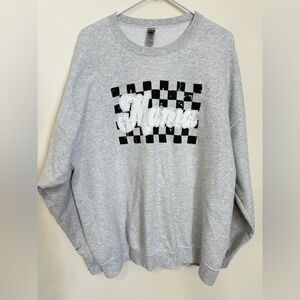 GILDAN Mama Checkered Crewneck sweatshirt